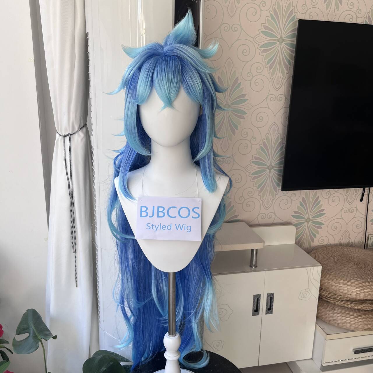 [스타일드 가발]이디아 코스프레 가발 애니메이션 트위스 - Anime Cosplay Blue Hair 리뷰 및 가격